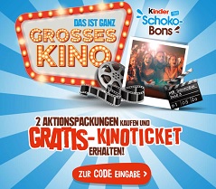 Kinder Schoko-Bons Code eingeben, Kinder Schoko-Bons Aktion