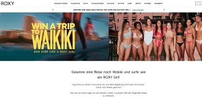 Hawaii Reise Gewinnspiel, Roxy Gewinnspiel