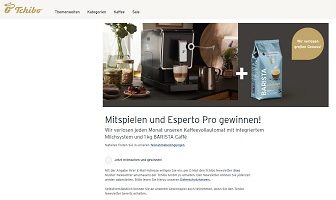 Tchibo Kaffeevollautomat Gewinnspiel, Tchibo Gewinnspiel