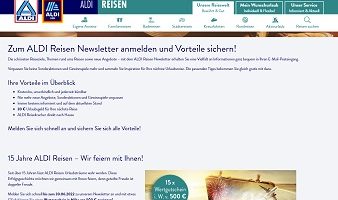 aldi-reisen.de/newsletter, aldi-reisen.de, Aldi Reisen Gewinnspiel, Aldi Gewinnspiel