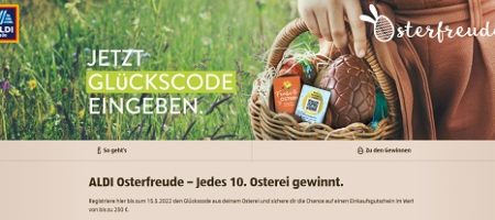 Aldi Glückscode eingeben, aldi-osterfreude.de, aldi-osterfreude.de