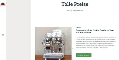 Profitec Espressomaschine Gewinnspiel, bergbauernmilch.de, Berchtesgadener Land Gewinnspiel