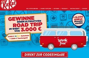 www.kitkat.de, kitkat Code eingeben, kitkat Gewinnspiel