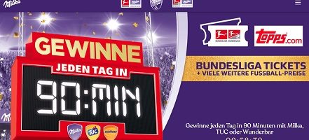 www.90min.fcmilka.de, Milka Code eingeben, Milka Gewinnspiel