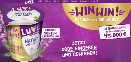 madewithluve.de, Luve Code eingeben, Luve Gewinnspiel