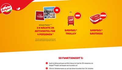 Babybel Kassenbon hochladen, Babybel Gewinnspiel