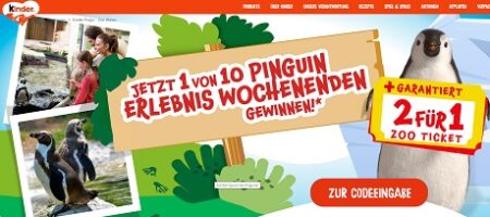 Kinder Pingui Code eingeben, Kinder Pingui Gewinnspiel