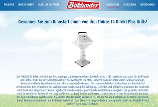 Thüros Edelstahlgrill Gewinnspiel, Böklunder Gewinnspiel