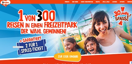 Kinder Schoko-Bons Code eingeben, Kinder Schoko-Bons Gewinnspiel