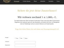 Radeberger Zusatzchance Gewinnspiel, Radeberger Gewinnspiel