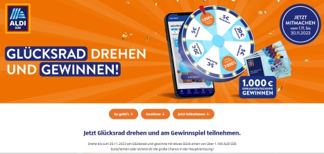 Aldi Süd gewinnspiel, aldi-gluecksrad.de